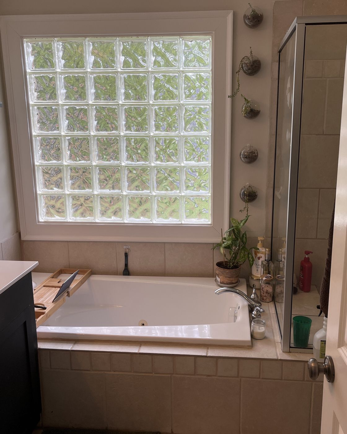 Before: a primary bathroom remodel